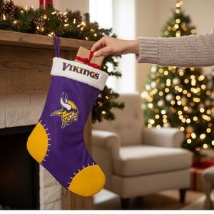 Minnesota Vikings Plush Christmas Stocking | Purple & Gold | Forever